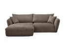 Luigi - Canapé D'Angle Fixe - Tissu Lisse - Angle Gauche