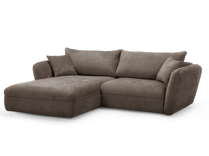 Luigi - Canapé D'Angle Fixe - Tissu Lisse - Angle Gauche