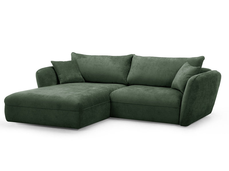 Luigi - Canapé D'Angle Fixe - Tissu Lisse - Angle Gauche