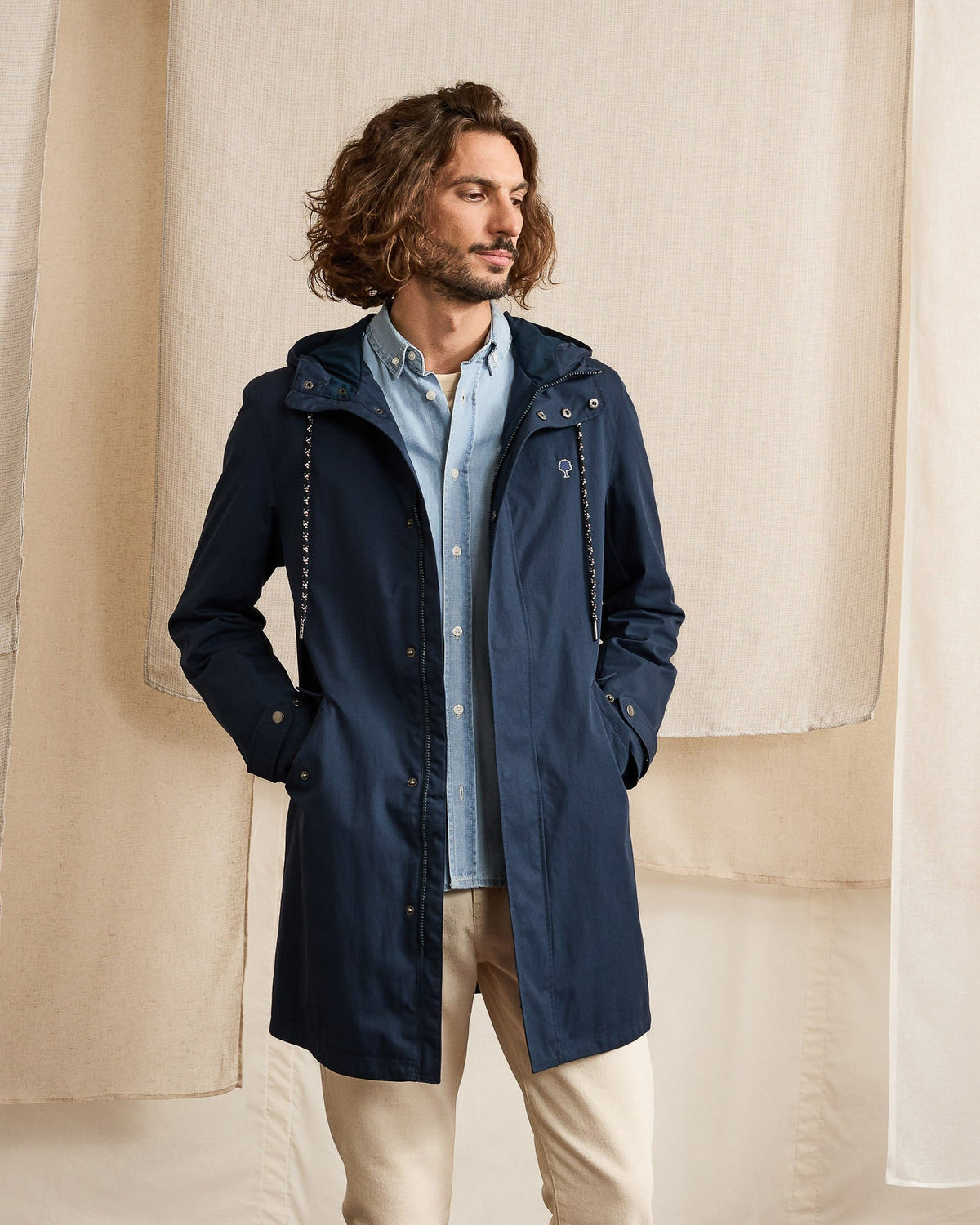 Veste Imperméable Bleu Marine