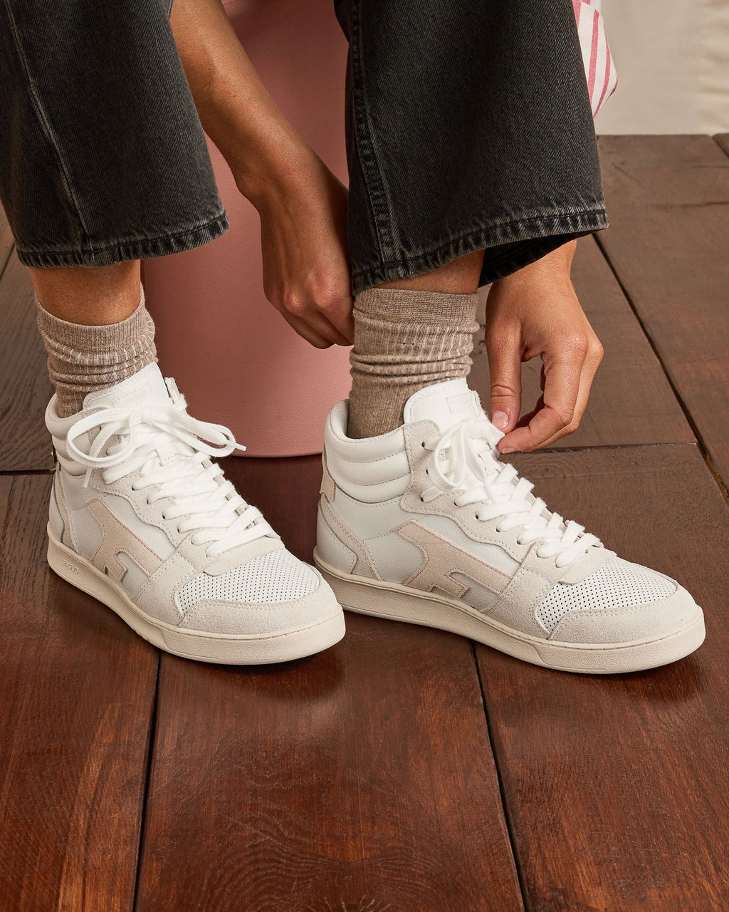 Sneaker Alte Bianche & Beige in Pelle