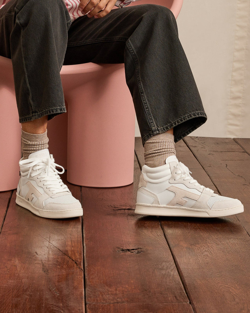 Sneaker Alte Bianche & Beige in Pelle