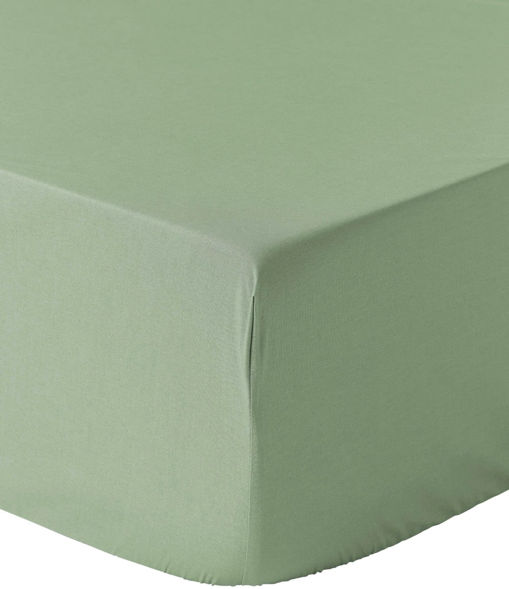 Mura - Fitted Sheet - 100% Cotton Percale - Sage