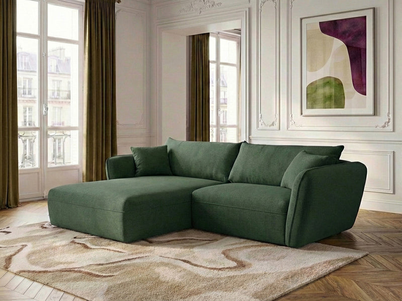 Luigi - Canapé D'Angle Fixe - Tissu Lisse - Angle Gauche