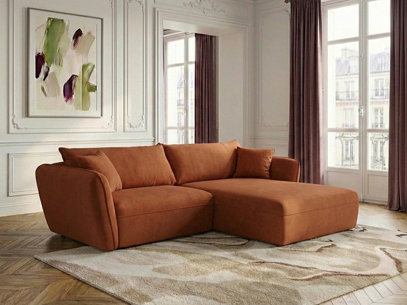 Luigi - Canapé D'Angle Fixe - Tissu Lisse - Angle Droit