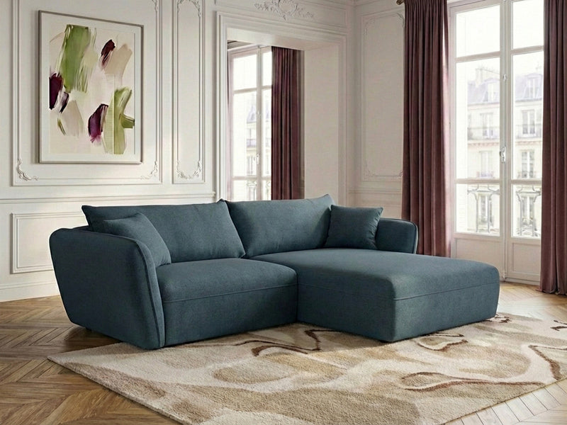 Luigi - Canapé D'Angle Fixe - Tissu Lisse - Angle Droit