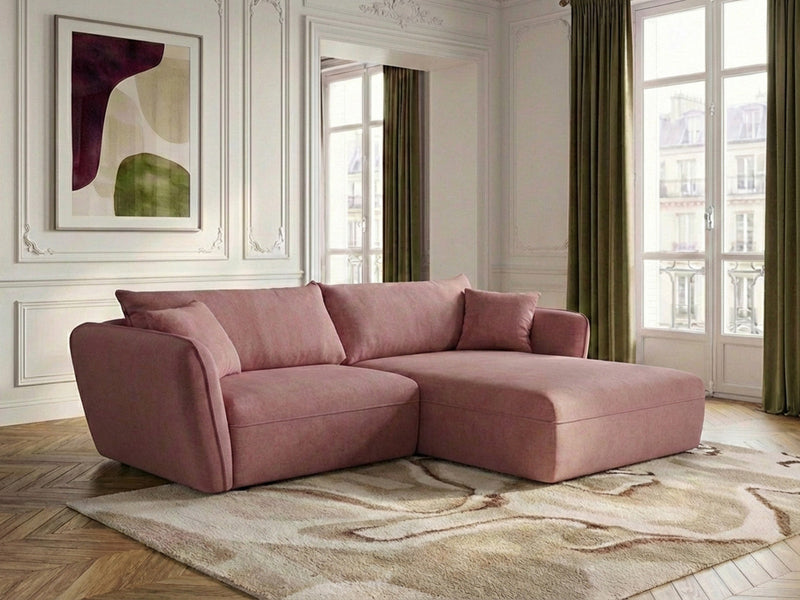 Luigi - Canapé D'Angle Fixe - Tissu Lisse - Angle Droit