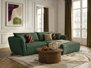 Luigi - Canapé D'Angle Fixe - Tissu Lisse - Angle Droit