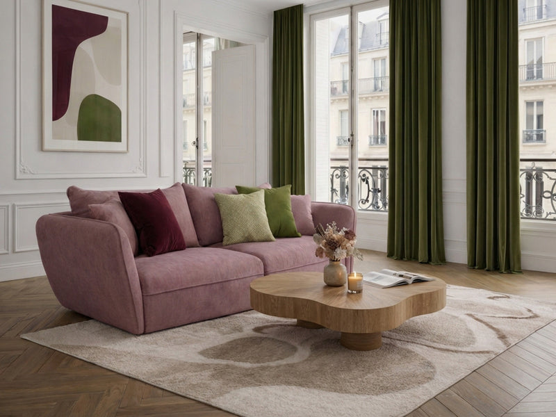 Luigi - Canapé Droit Fixe 3 Places - Tissu Lisse