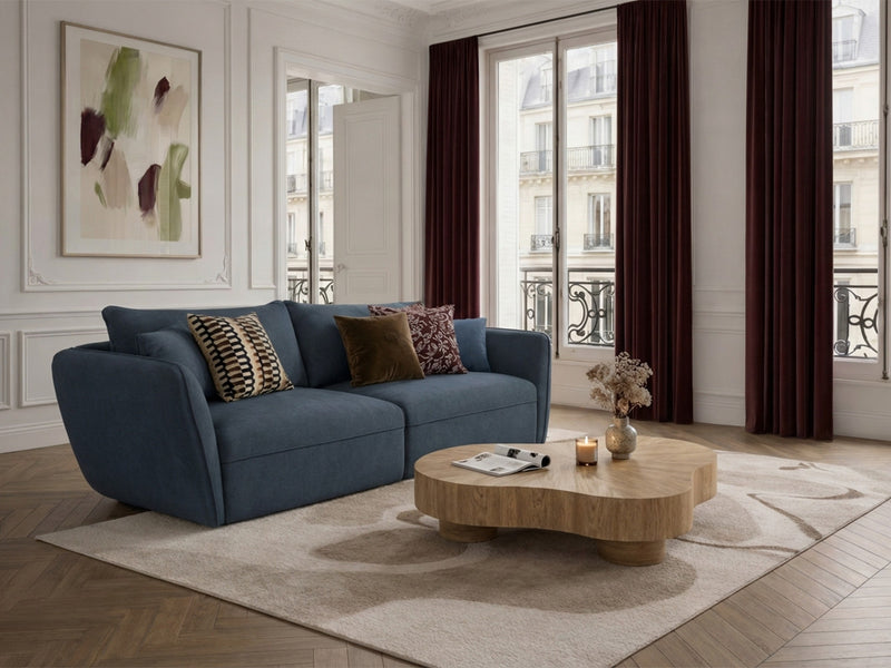 Luigi - Canapé Droit Fixe 3 Places - Tissu Lisse