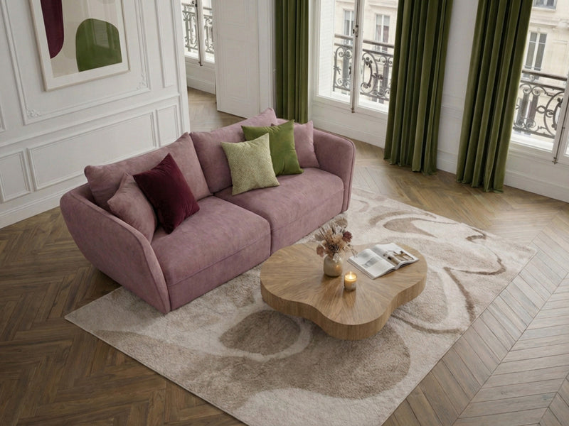 Luigi - Canapé Droit Fixe 3 Places - Tissu Lisse