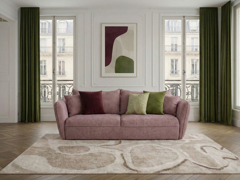 Luigi - Canapé Droit Fixe 3 Places - Tissu Lisse