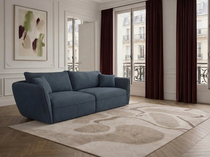 Luigi - Canapé Droit Fixe 3 Places - Tissu Lisse