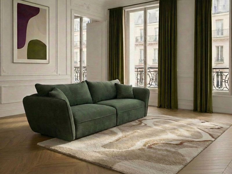 Luigi - Canapé Droit Fixe 3 Places - Tissu Lisse