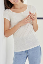 Top de Lino - Blanco Jaspeado - Mujer