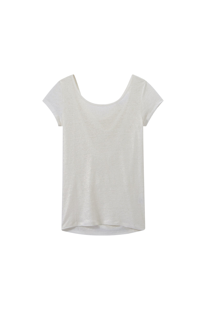 Top de Lino - Blanco Jaspeado - Mujer