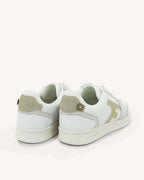 White & Gold Leather Trainers