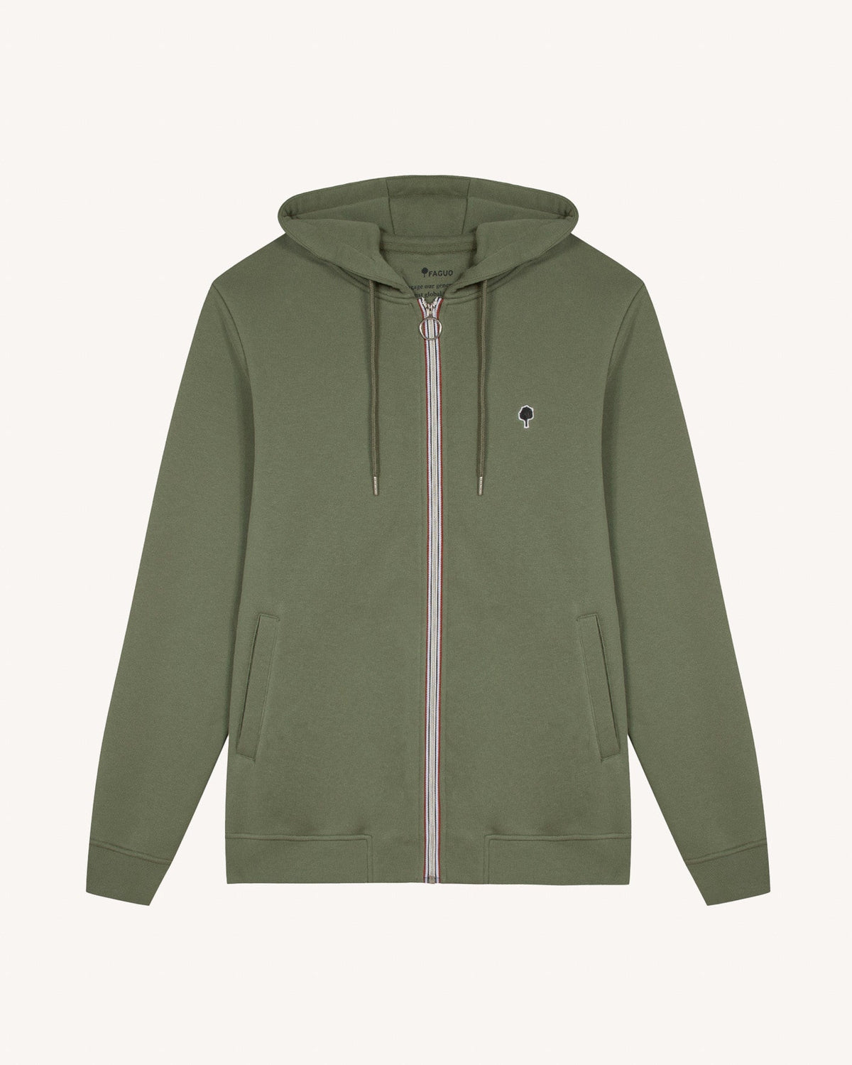 Khaki Zip-Up Sweatshirt