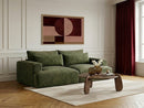 Twiny - Canapé Droit Fixe 3 Places Assise Profonde - Tissu Lisse