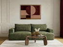 Twiny - Canapé Droit Fixe 3 Places Assise Profonde - Tissu Lisse