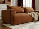 Twiny - Canapé Droit Fixe 3 Places Assise Profonde - Tissu Lisse