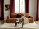 Twiny - Canapé Droit Fixe 3 Places Assise Profonde - Tissu Lisse