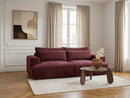 Twiny - Canapé Droit Fixe 3 Places Assise Profonde - Tissu Lisse