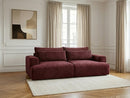 Twiny - Canapé Droit Fixe 3 Places Assise Profonde - Tissu Lisse