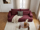 Twiny - Canapé Droit Fixe 3 Places Assise Profonde - Tissu Lisse