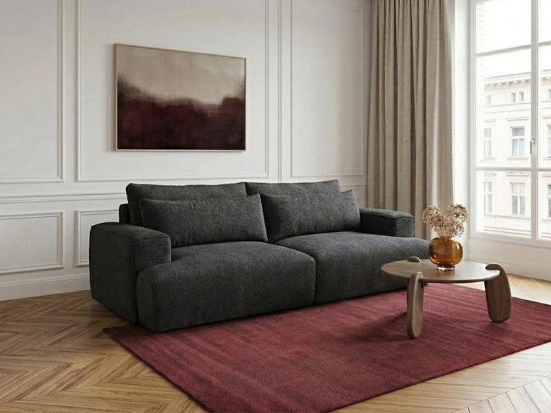 Twiny - Canapé Droit Fixe 3 Places Assise Profonde - Tissu Lisse
