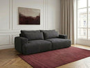 Twiny - Canapé Droit Fixe 3 Places Assise Profonde - Tissu Lisse