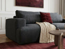 Twiny - Canapé Droit Fixe 3 Places Assise Profonde - Tissu Lisse