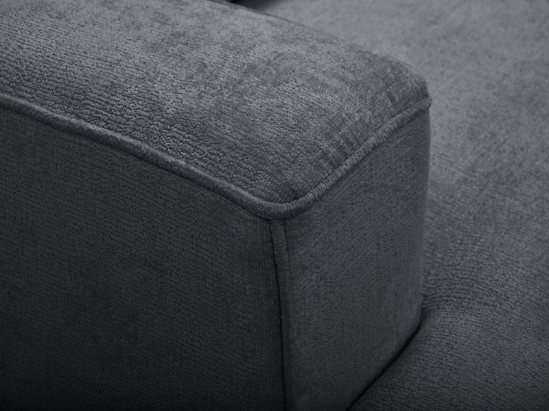 Twiny - Canapé Droit Fixe 3 Places Assise Profonde - Tissu Lisse