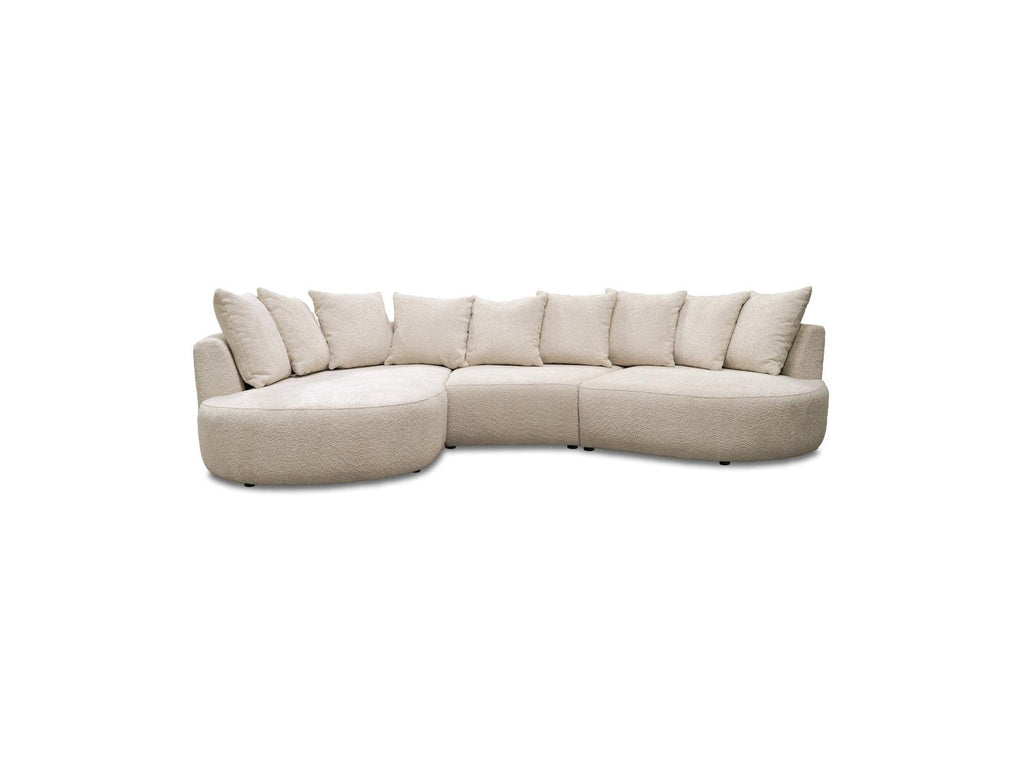 Calypso - Fixed Corner Sofa - Bouclé Fabric - Left-Hand Corner