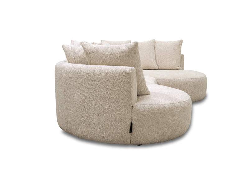 Calypso - Canapé D'Angle Fixe - Tissu Bouclette - Angle Droit