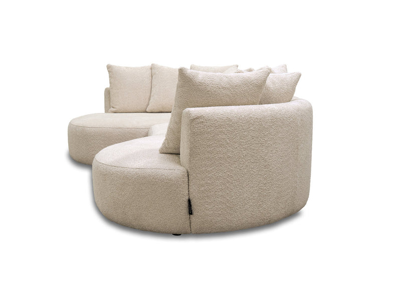 Calypso - Canapé D'Angle Fixe - Tissu Bouclette - Angle Gauche