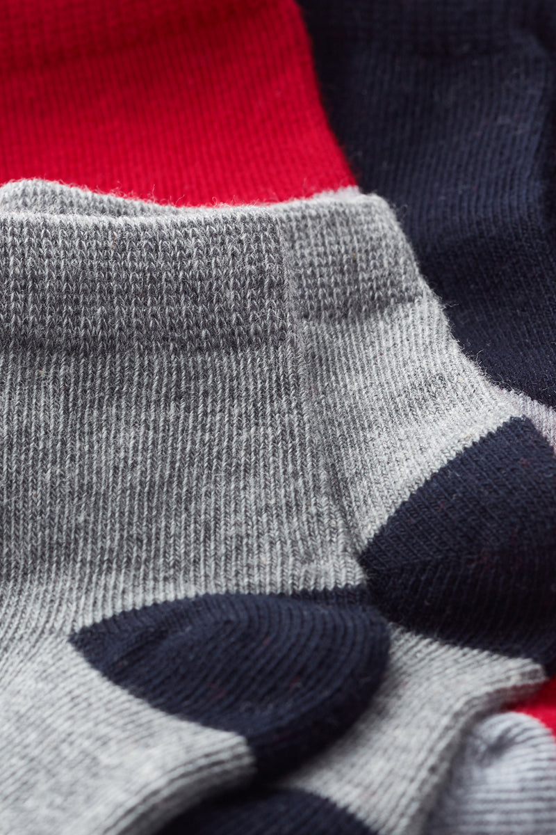 5 Pairs Of Socks - Red, Black And Marl Grey - Baby Boy