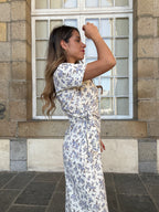 Robe Longue À Noeud Lucia Bleue