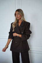 Blazer de Rayas Oslo - Chocolate