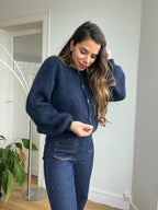 Bianca navy blue wool knit