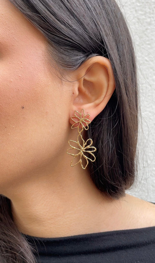 Double Dainty Flower Earrings