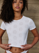 Tee-Shirt Full White Daisies Basique