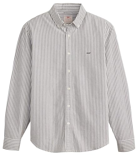 Levi'S Heren Authentic Regular Fit Overhemd Met Streepprint In De Kleur Grijs, Maat: Xs