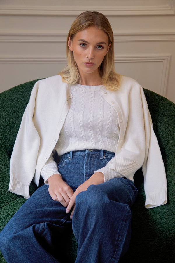 Le Cocteau Knitted Vest - Ecru