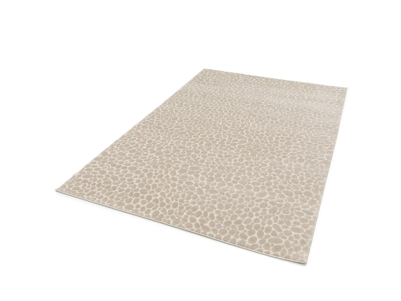 Giso - Tapis Poils Ras - Motif Abstrait - Beige