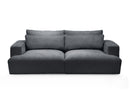 Twiny - Canapé Droit Fixe 3 Places Assise Profonde - Tissu Lisse