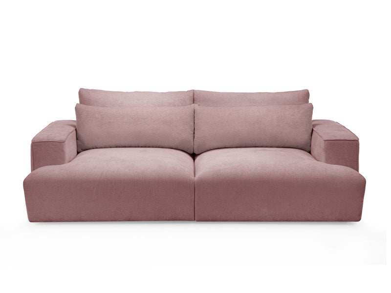 Twiny - Canapé Droit Fixe 3 Places Assise Profonde - Tissu Lisse