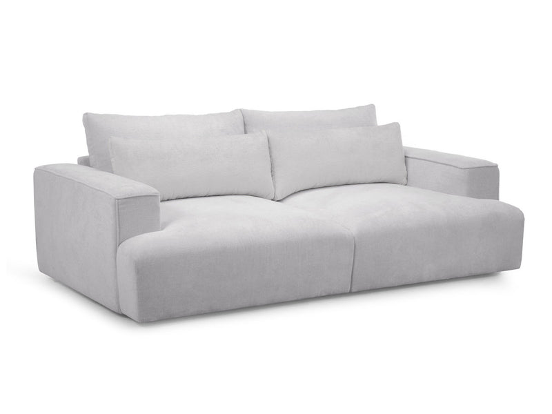 Twiny - Canapé Droit Fixe 3 Places Assise Profonde - Tissu Lisse