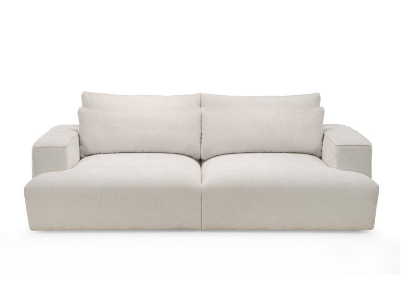 Twiny - Canapé Droit Fixe 3 Places Assise Profonde - Tissu Lisse