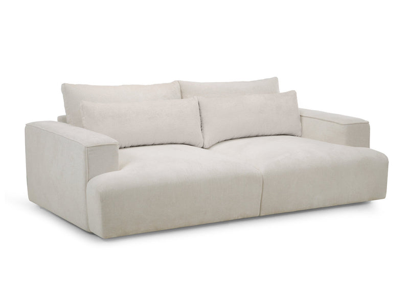 Twiny - Canapé Droit Fixe 3 Places Assise Profonde - Tissu Lisse